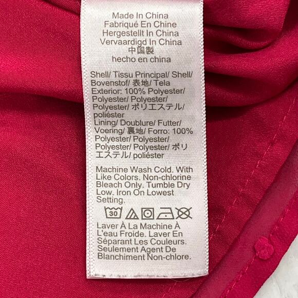 J.Crew Pink Flutter Sleeve Clip Swiss Dot Lined Flowy V Neck Button Shirt Blouse - Picture 7 of 10